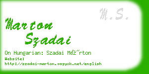 marton szadai business card